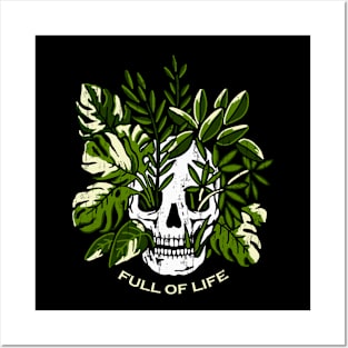 Skull Vintage Art " Full of life " Posters and Art